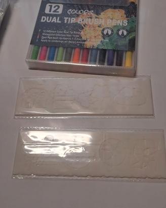 Set  10  bavaglini per bambini + colori + stencil