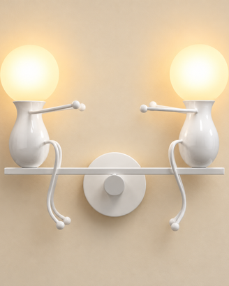 Applique bianca con due omini – lampada originale