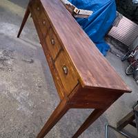 consolle con piano in olmo e faggio anni 1930/40 