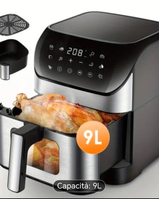 Friggitrice ad Aria 6,5L 9L Senza Olio 1800W Forno