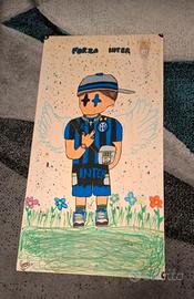 disegno fatto in casa sul legno con uni posca