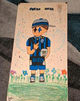 disegno fatto in casa sul legno con uni posca