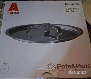 ALESSI coperchio Pots&Pans. in acciaio 18cm