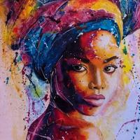 Quadro donna  etnico su tela