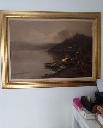 Quadro vintage “Lago di Como” – olio su tela