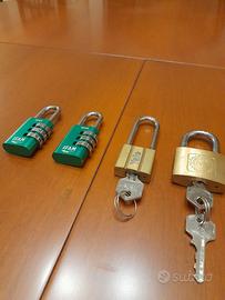 2 lucchetti a combinazione e 2 a chiave.