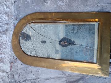 raro specchio antico in ottone