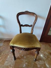 Set 6 sedie legno imbottite