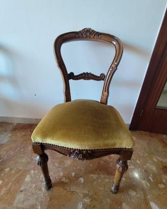 Set 6 sedie legno imbottite