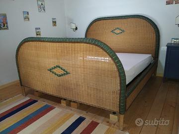 Letto matrimoniale in midollino