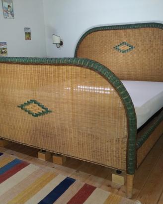 Letto matrimoniale in midollino