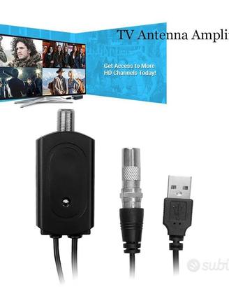 Amplificatore cavo antenna TV, 25 dB, NUOVO