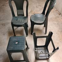 sedie fda giardino con sgabelli per ombrellone