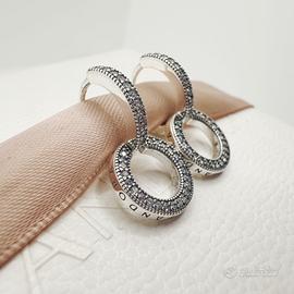 Pandora Orecchini Doppi Cerchi Pendenti Pandora