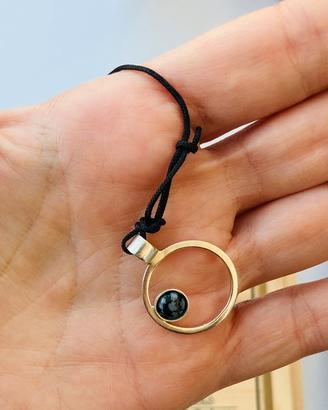 Ciondolo Artigianale in Argento 925 con ossidiana