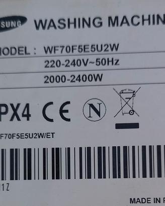 Ricambi lavatrice Samsung mod. WF70F5E5U2W