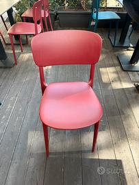 set di sedie rosse/bordeaux