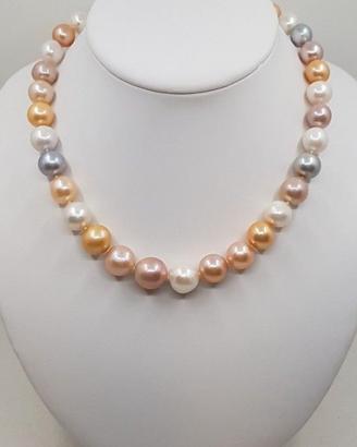 Collana di perle e chiusura ag925 a forma di perla