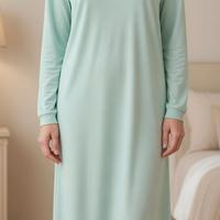 Camicia da notte in misto cotone maniche lunghe 