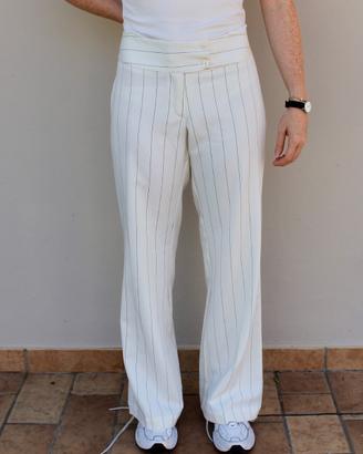 Pantaloni eleganti gessati a vita alta