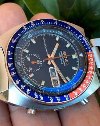 Seiko Pogue Chronograph Blue Dial Water 70m Resist