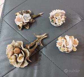 Bouquet e cestini di fiori porcellana Capodimonte