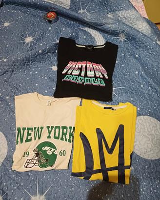 Set 3 t-shirt ragazzo 14 anni o XS uomo 