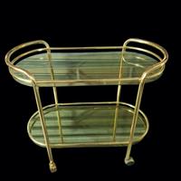 Carrello da bar vintage in ottone