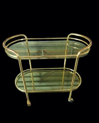 Carrello da bar vintage in ottone