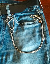 Catena Portafoglio Portachiavi+ Moschettone INOX