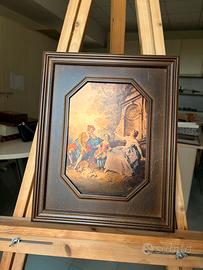 Quadro stile classico/antico con cornice in legno