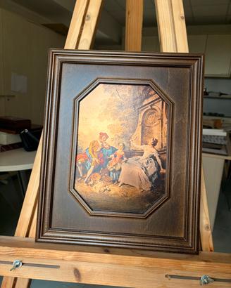 Quadro stile classico/antico con cornice in legno