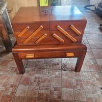 CESTINO CUCITO VINTAGE PIEGHEVOLE A FISARMONICA