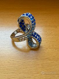 Anello bigiotteria pietre colorate