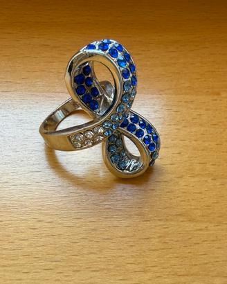 Anello bigiotteria pietre colorate