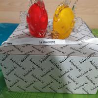 Coppia di pesci in vetro di murano 