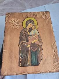 Quadro della Madonna della Tenerezza intagliato