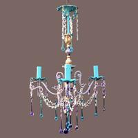 lampadario in viola e turchiese.vintage