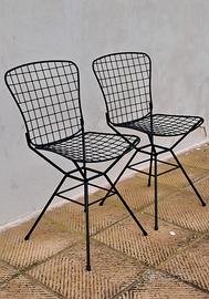 Anni'70 - Set 2 Sedie In Metallo Nero