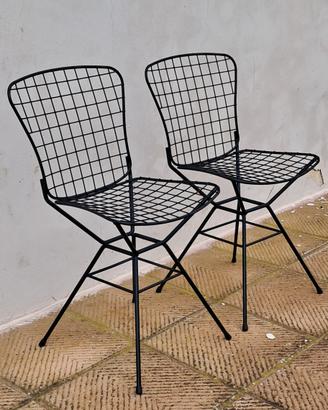 Anni'70 - Set 2 Sedie In Metallo Nero