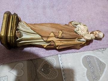 statua antica San Giuseppe fatta a mano dipinta a 