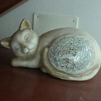 Sopra mobile Gatto in pietra e mosaico