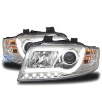 FARI AUDI A4 B6 00-04 LUCE DIURNA A TUBO FONDO CRO