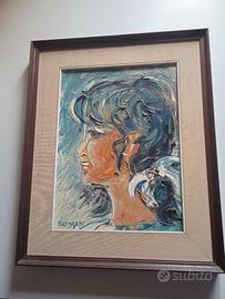 quadro vintage anni 80 A.Komin 30x40