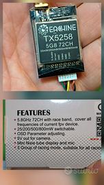 VTX 800 mW+obiettivo 1200 TVL