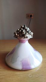 Vaso in vetro decorato vintage 