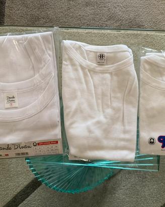 Lotto 4 Canottiere Uomo bianche