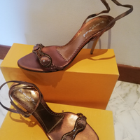 Sandali numero 38 donna gioiello di seta e cuoio