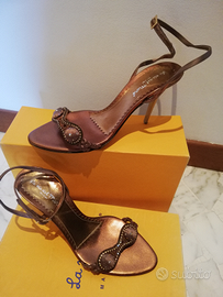 Sandali numero 38 donna gioiello di seta e cuoio