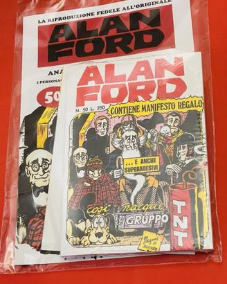 Alan Ford n.50 Anastatica Gazzetta Poster+Adesivi